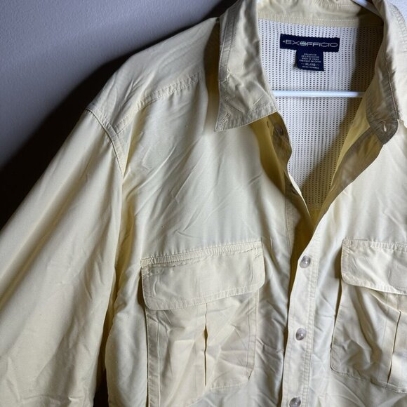 ExOfficio Shirt Mens XL Adventure Vented Utility Flap Pocket Button Long Sleeve - Picture 4 of 12
